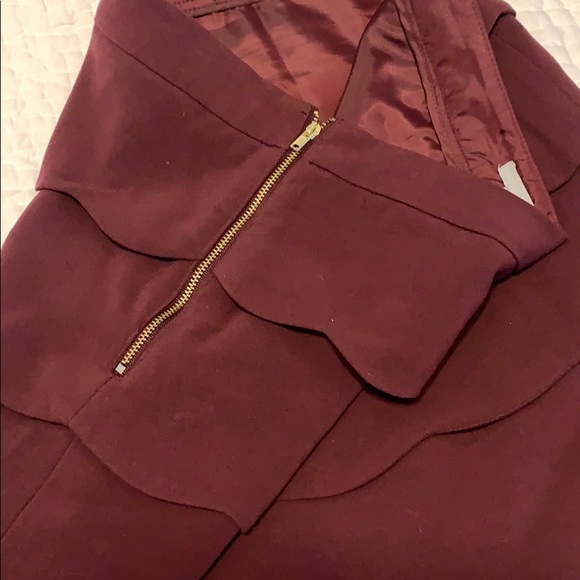 Merlot Scallop Mini Skirt - Picture 3 of 3
